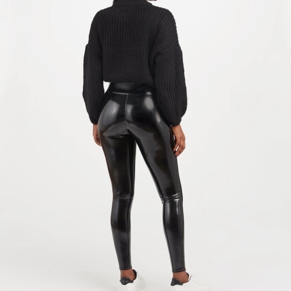 Spanx Faux Patent Leather Leggings Black size S - Picture 6 of 15